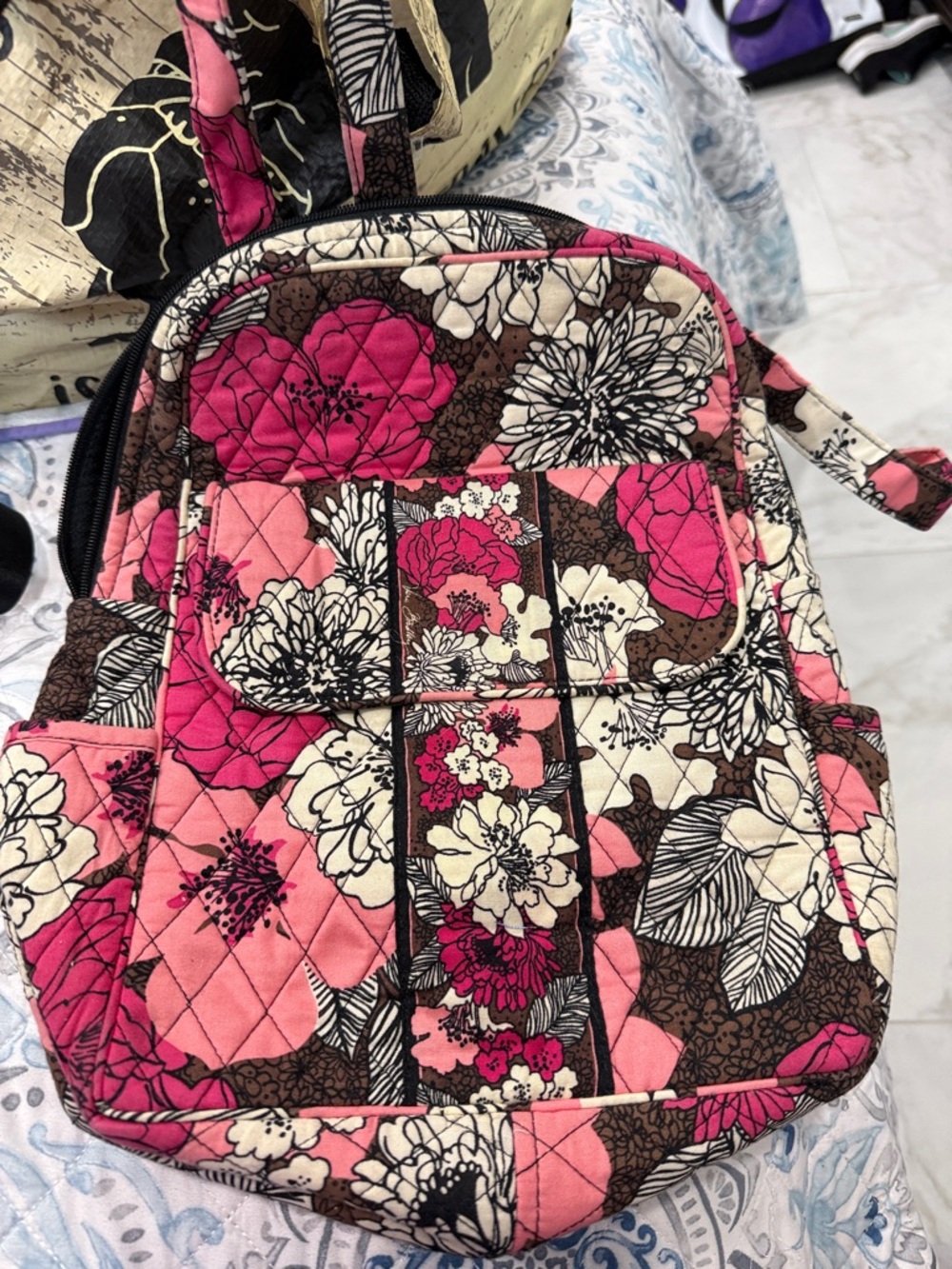 Floral Quilted Pink Women's Backpack Bag Vera Bradley